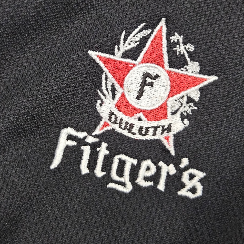 Fitgers Duluth Minnesota Pullover Mens Large Black 1/4‎ Zip Performance Brewery - Picture 2 of 8